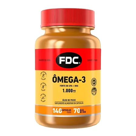 Ômega 3 1.000mg Óleo De Peixe Fdc Vitaminas 140 Cápsulas Softgel Ômega 3 1.000mg Óleo De Peixe Fdc Vitaminas 140 Cápsulas Softgel